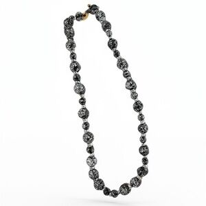 Elegant Black Grey Clear Elegant Beaded Necklace